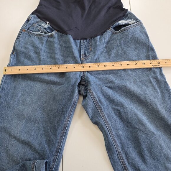 Old Navy Maternity Jean Women 10 / 10L Blue Taper High Rise Cropped Cotton Denim - Picture 14 of 16